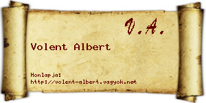 Volent Albert névjegykártya