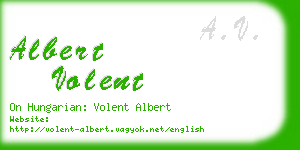 albert volent business card